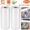 2 Rolls of Vacuum Sealer Bags 7.67inx49ft BPA Free Safe Vacuum Bags Keep Fresh Vacuum Machine (M)