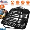 Stainless Steel BBQ Grill Tool Kit Grilling Utensil Accessories w/ Spatula Tongs Fork Knife
Brush Pepper Salt Shaker Bottle Grilled Skewers Corn Need