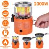 2000W 2 In 1 Camping Stove Tent Heater Outdoor Gas Stove Portable Backpacking Stove with 3 Modes 360° Radiant Heating for Camping Hiking Picnic BBQ
