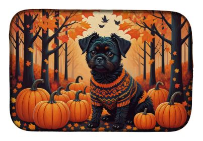 Affenpinscher Fall Dish Drying Mat Absorbent Dish Drying Mat Pad for Kitchen Counter Dish Drainer Mat for Countertop, 14 x 21, Multicolor