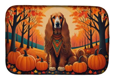 Afghan Hound Fall Dish Drying Mat Absorbent Dish Drying Mat Pad for Kitchen Counter Dish Drainer Mat for Countertop, 14 x 21, Multicolor