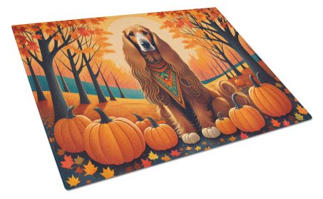 Afghan Hound Fall Glass Cutting Board Large Decorative Tempered Glass Kitchen Cutting and Serving Board Large Size Chopping Board