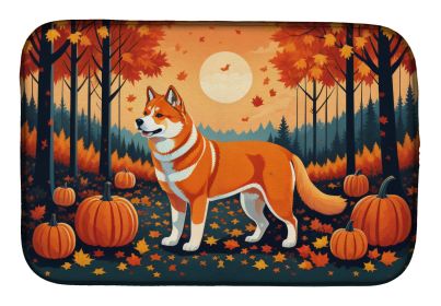 Akita Fall Dish Drying Mat Absorbent Dish Drying Mat Pad for Kitchen Counter Dish Drainer Mat for Countertop, 14 x 21, Multicolor