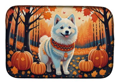 American Eskimo Fall Dish Drying Mat Absorbent Dish Drying Mat Pad for Kitchen Counter Dish Drainer Mat for Countertop, 14 x 21, Multicolor