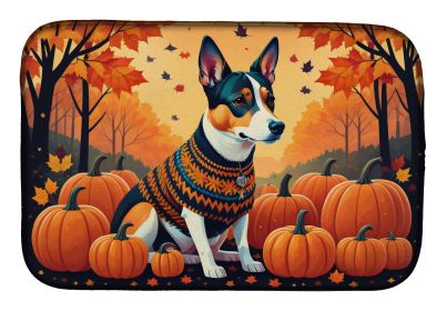 Basenji Fall Dish Drying Mat Absorbent Dish Drying Mat Pad for Kitchen Counter Dish Drainer Mat for Countertop, 14 x 21, Multicolor