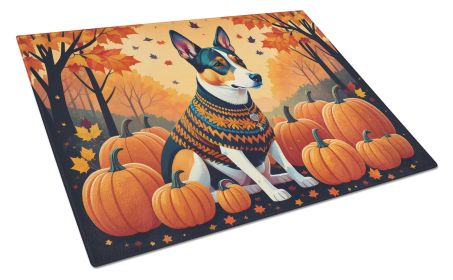Basenji Fall Glass Cutting Board Large Decorative Tempered Glass Kitchen Cutting and Serving Board Large Size Chopping Board