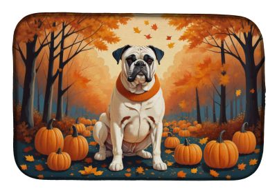 White Boxer Fall Dish Drying Mat Absorbent Dish Drying Mat Pad for Kitchen Counter Dish Drainer Mat for Countertop, 14 x 21, Multicolor