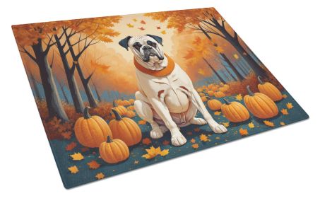 White Boxer Fall Glass Cutting Board Large Decorative Tempered Glass Kitchen Cutting and Serving Board Large Size Chopping Board