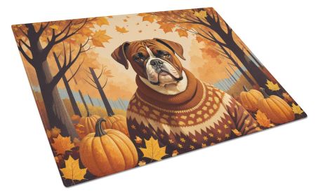 Boxer Fall Glass Cutting Board Large Decorative Tempered Glass Kitchen Cutting and Serving Board Large Size Chopping Board