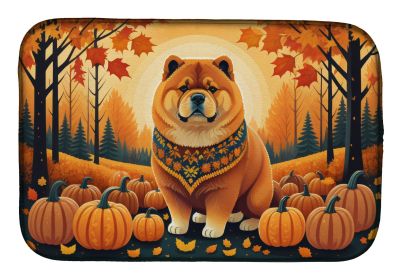 Chow Chow Fall Dish Drying Mat Absorbent Dish Drying Mat Pad for Kitchen Counter Dish Drainer Mat for Countertop, 14 x 21, Multicolor