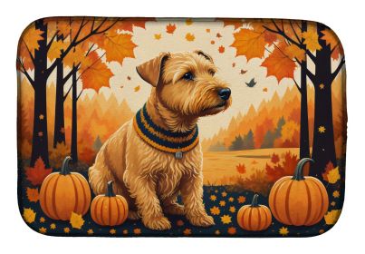 Lakeland Terrier Fall Dish Drying Mat Absorbent Dish Drying Mat Pad for Kitchen Counter Dish Drainer Mat for Countertop, 14 x 21, Multicolor