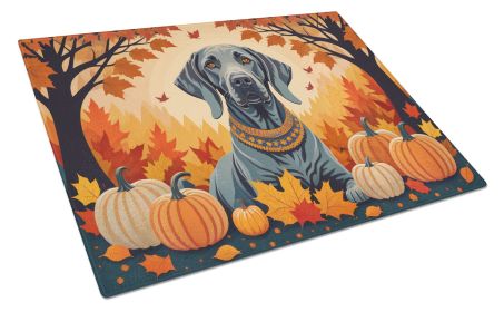 Weimaraner Fall Glass Cutting Board Large Decorative Tempered Glass Kitchen Cutting and Serving Board Large Size Chopping Board