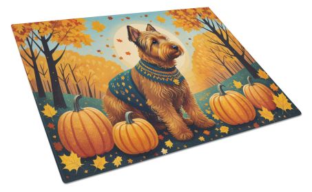 Welsh Terrier Fall Glass Cutting Board Large Decorative Tempered Glass Kitchen Cutting and Serving Board Large Size Chopping Board