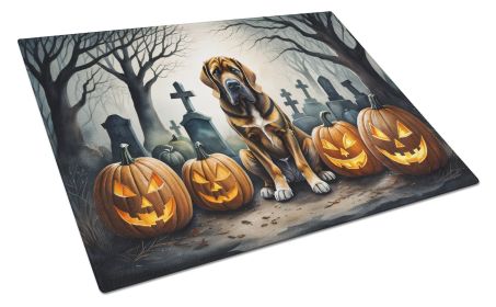 Bloodhound Spooky Halloween Glass Cutting Board Large Decorative Tempered Glass Kitchen Cutting and Serving Board Large Size Chopping Board
