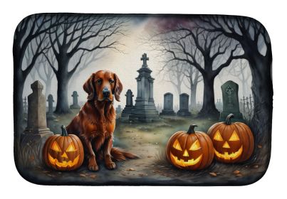 Irish Setter Spooky Halloween Dish Drying Mat Absorbent Dish Drying Mat Pad for Kitchen Counter Dish Drainer Mat for Countertop, 14 x 21, Multicolor