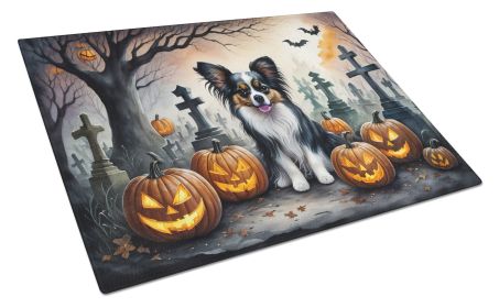 Papillon Spooky Halloween Glass Cutting Board Large Decorative Tempered Glass Kitchen Cutting and Serving Board Large Size Chopping Board