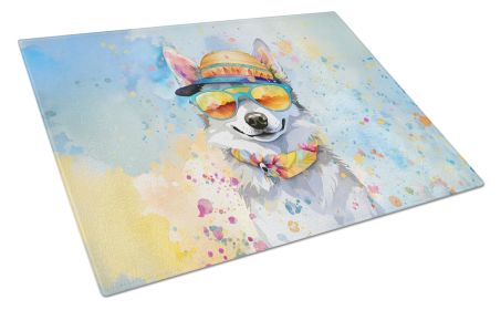 Alaskan Klee Kai Hippie Dawg Glass Cutting Board Large Decorative Tempered Glass Kitchen Cutting and Serving Board Large Size Chopping Board
