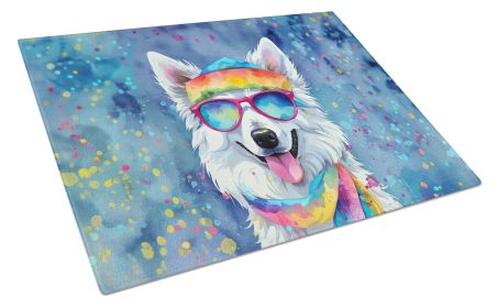 American Eskimo Hippie Dawg Glass Cutting Board Large Decorative Tempered Glass Kitchen Cutting and Serving Board Large Size Chopping Board