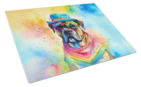 Cane Corso Hippie Dawg Glass Cutting Board Large Decorative Tempered Glass Kitchen Cutting and Serving Board Large Size Chopping Board