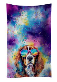 Cavalier Spaniel Hippie Dawg Kitchen Towel Dish Cloths Guest Hand Towel Decorative Bathroom Towel for Face,Tea, Dishcloth, Kitchen and Bath