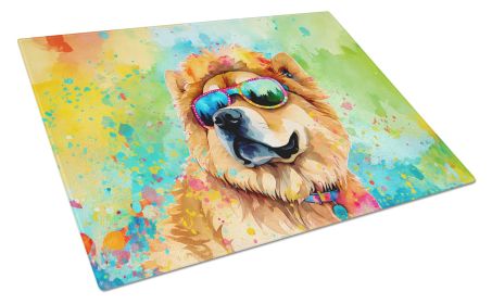 Chow Chow Hippie Dawg Glass Cutting Board Large Decorative Tempered Glass Kitchen Cutting and Serving Board Large Size Chopping Board