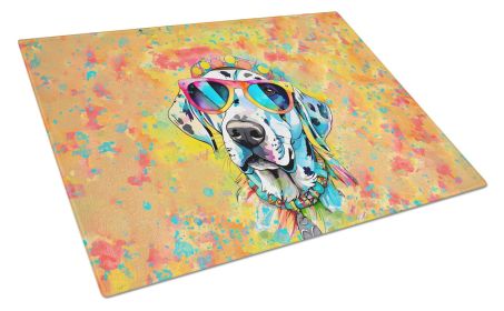 Dalmatian Hippie Dawg Glass Cutting Board Large Decorative Tempered Glass Kitchen Cutting and Serving Board Large Size Chopping Board