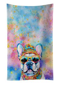 French Bulldog Hippie Dawg Kitchen Towel Dish Cloths Guest Hand Towel Decorative Bathroom Towel for Face,Tea, Dishcloth, Kitchen and Bath