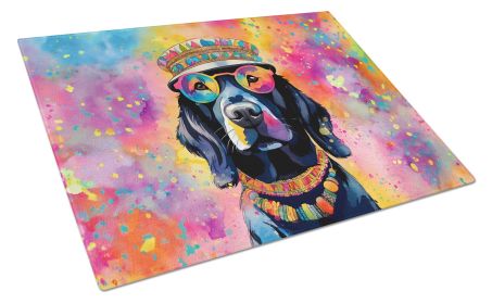 Black Labrador Hippie Dawg Glass Cutting Board Large Decorative Tempered Glass Kitchen Cutting and Serving Board Large Size Chopping Board