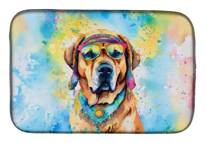Mastiff Hippie Dawg Dish Drying Mat Absorbent Dish Drying Mat Pad for Kitchen Counter Dish Drainer Mat for Countertop, 14 x 21, Multicolor