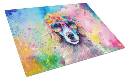 Poodle Hippie Dawg Glass Cutting Board Large Decorative Tempered Glass Kitchen Cutting and Serving Board Large Size Chopping Board