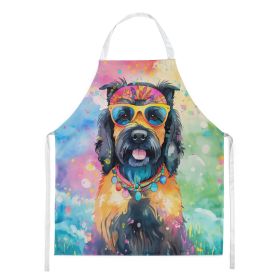 Scottish Terrier Hippie Dawg Apron Cooking Kitchen Server Baking Crafts Gardening for Adult Women Men, Unisex, Large, Multicolor