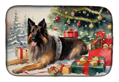 Belgian Tervuren Cozy Christmas Dish Drying Mat Absorbent Dish Drying Mat Pad for Kitchen Counter Dish Drainer Mat for Countertop, 14 x 21, Multicolor