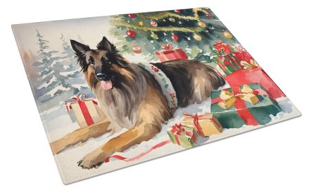 Belgian Tervuren Cozy Christmas Glass Cutting Board Large Decorative Tempered Glass Kitchen Cutting and Serving Board Large Size Chopping Board
