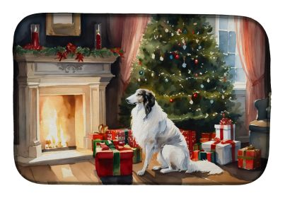 Borzoi Cozy Christmas Dish Drying Mat Absorbent Dish Drying Mat Pad for Kitchen Counter Dish Drainer Mat for Countertop, 14 x 21, Multicolor