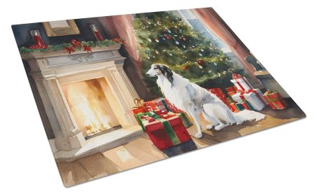 Borzoi Cozy Christmas Glass Cutting Board Large Decorative Tempered Glass Kitchen Cutting and Serving Board Large Size Chopping Board