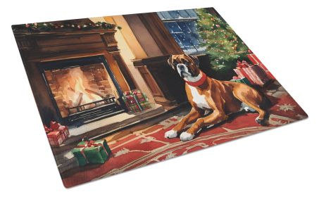 Boxer Cozy Christmas Glass Cutting Board Large Decorative Tempered Glass Kitchen Cutting and Serving Board Large Size Chopping Board
