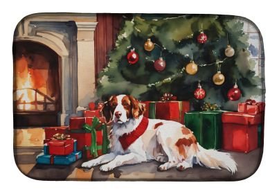 Brittany Cozy Christmas Dish Drying Mat Absorbent Dish Drying Mat Pad for Kitchen Counter Dish Drainer Mat for Countertop, 14 x 21, Multicolor