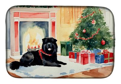 Chow Chow Cozy Christmas Dish Drying Mat Absorbent Dish Drying Mat Pad for Kitchen Counter Dish Drainer Mat for Countertop, 14 x 21, Multicolor