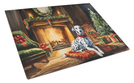 Dalmatian Cozy Christmas Glass Cutting Board Large Decorative Tempered Glass Kitchen Cutting and Serving Board Large Size Chopping Board