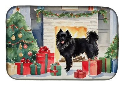 German Spitz Cozy Christmas Dish Drying Mat Absorbent Dish Drying Mat Pad for Kitchen Counter Dish Drainer Mat for Countertop, 14 x 21, Multicolor
