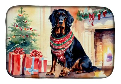 Gordon Setter Cozy Christmas Dish Drying Mat Absorbent Dish Drying Mat Pad for Kitchen Counter Dish Drainer Mat for Countertop, 14 x 21, Multicolor