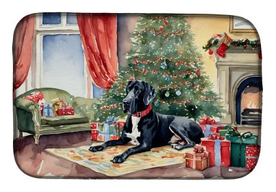 Great Dane Cozy Christmas Dish Drying Mat Absorbent Dish Drying Mat Pad for Kitchen Counter Dish Drainer Mat for Countertop, 14 x 21, Multicolor