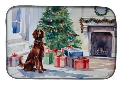 Irish Setter Cozy Christmas Dish Drying Mat Absorbent Dish Drying Mat Pad for Kitchen Counter Dish Drainer Mat for Countertop, 14 x 21, Multicolor