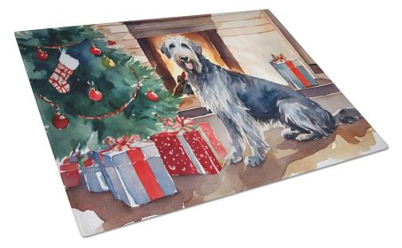 Irish Wolfhound Cozy Christmas Glass Cutting Board Large Decorative Tempered Glass Kitchen Cutting and Serving Board Large Size Chopping Board