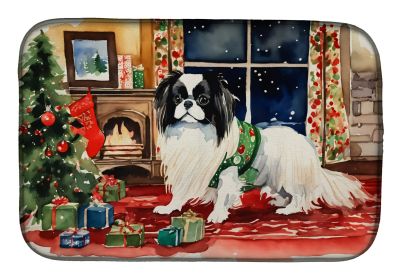 Japanese Chin Cozy Christmas Dish Drying Mat Absorbent Dish Drying Mat Pad for Kitchen Counter Dish Drainer Mat for Countertop, 14 x 21, Multicolor