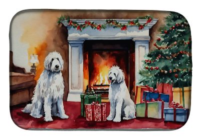 Komondor Cozy Christmas Dish Drying Mat Absorbent Dish Drying Mat Pad for Kitchen Counter Dish Drainer Mat for Countertop, 14 x 21, Multicolor