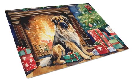 Leonberger Cozy Christmas Glass Cutting Board Large Decorative Tempered Glass Kitchen Cutting and Serving Board Large Size Chopping Board