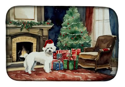 Maltese Cozy Christmas Dish Drying Mat Absorbent Dish Drying Mat Pad for Kitchen Counter Dish Drainer Mat for Countertop, 14 x 21, Multicolor