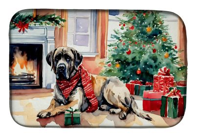 Mastiff Cozy Christmas Dish Drying Mat Absorbent Dish Drying Mat Pad for Kitchen Counter Dish Drainer Mat for Countertop, 14 x 21, Multicolor