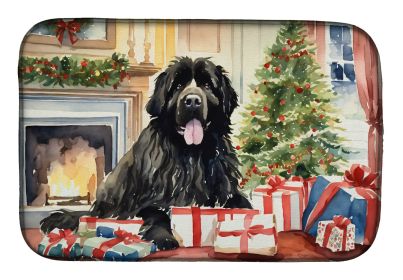 Newfoundland Cozy Christmas Dish Drying Mat Absorbent Dish Drying Mat Pad for Kitchen Counter Dish Drainer Mat for Countertop, 14 x 21, Multicolor